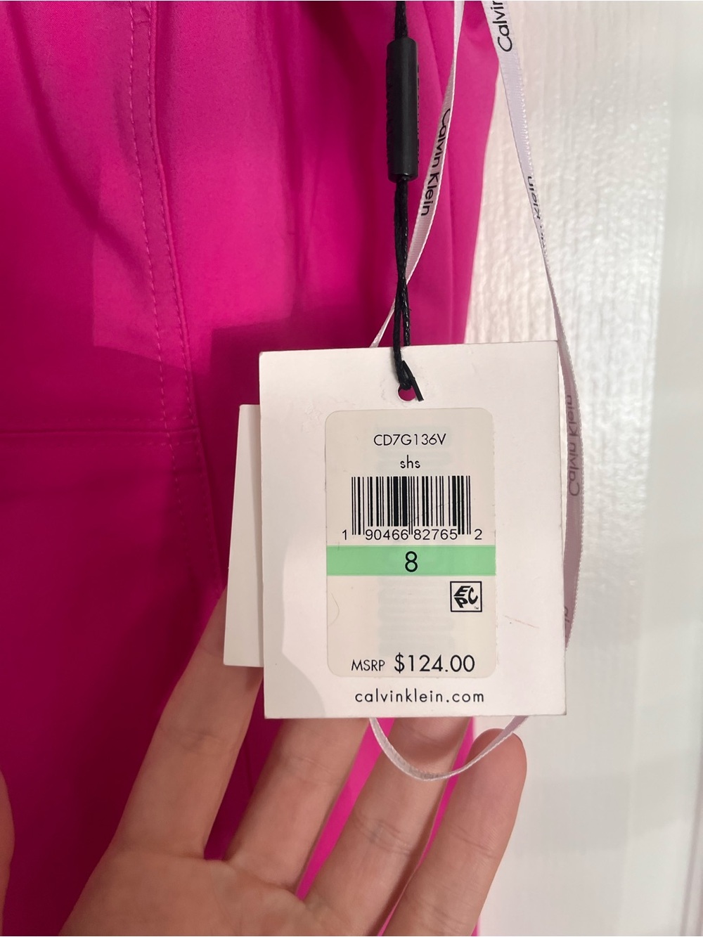 Calvin Klein Fuchsia Sleeveless A-Line Midi Dress - Picture 4 of 5